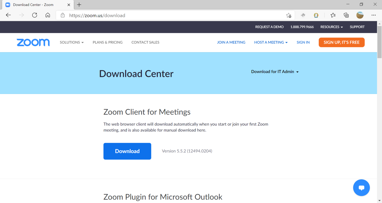Zoom Client website