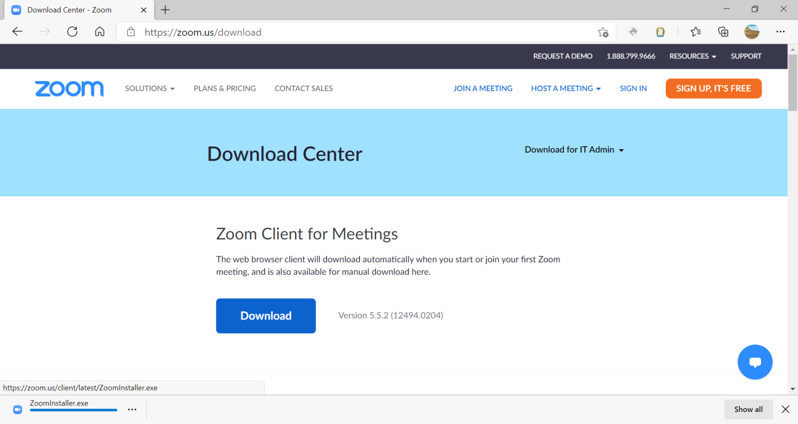 Download Zoom client