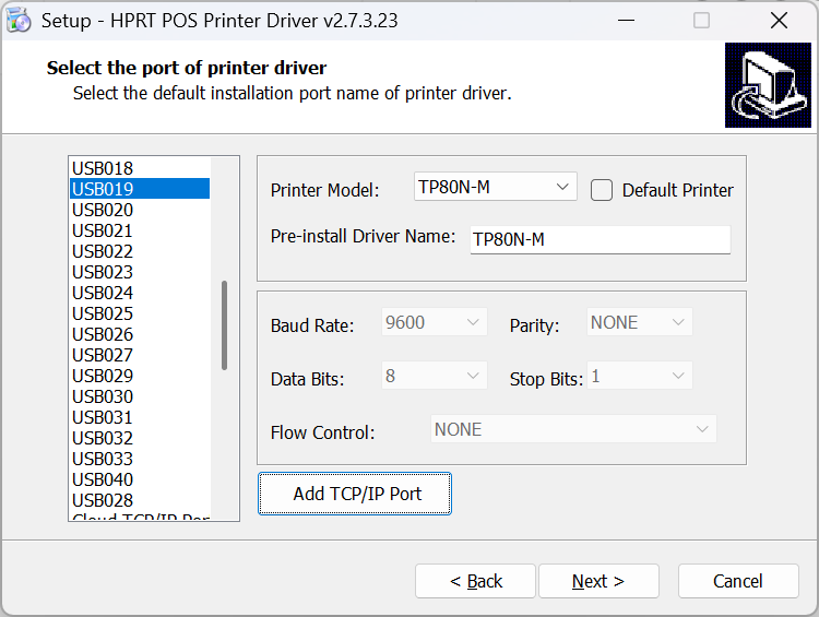 Cài đặt driver máy in hóa đơn HPRT - Thêm máy in thủ công