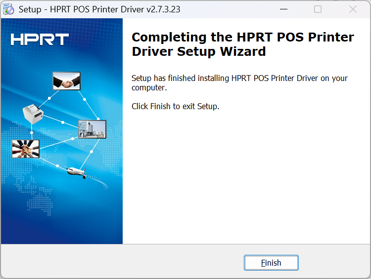 Cài đặt driver máy in hóa đơn HPRT - Hoàn tất