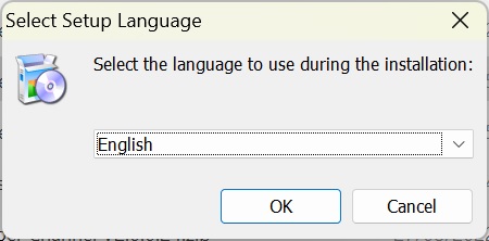 Chọn ngôn ngữ để cài đặt driver