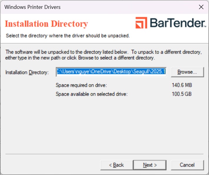 Chọn vị trí để xả nén tập tin