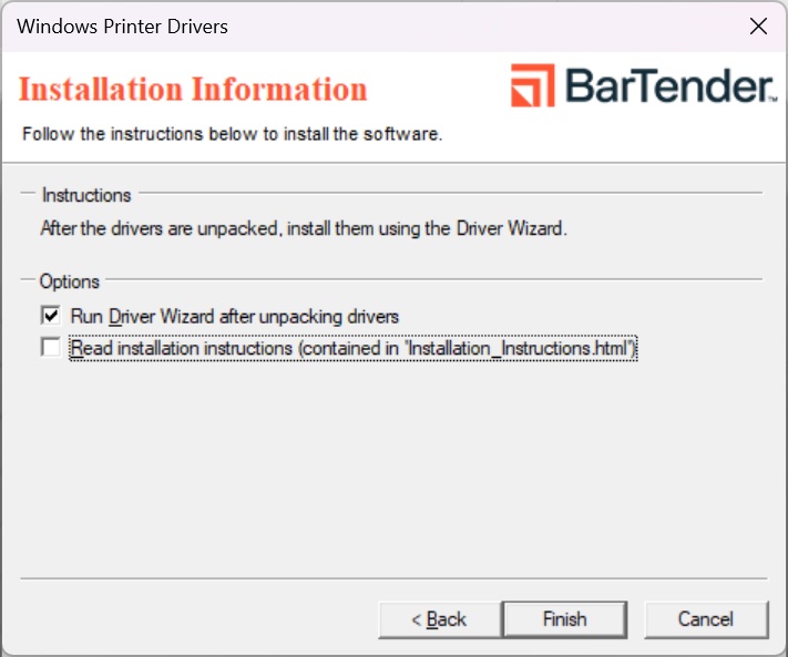Lựa chọn chạy trình cài driver sau khi xả nén