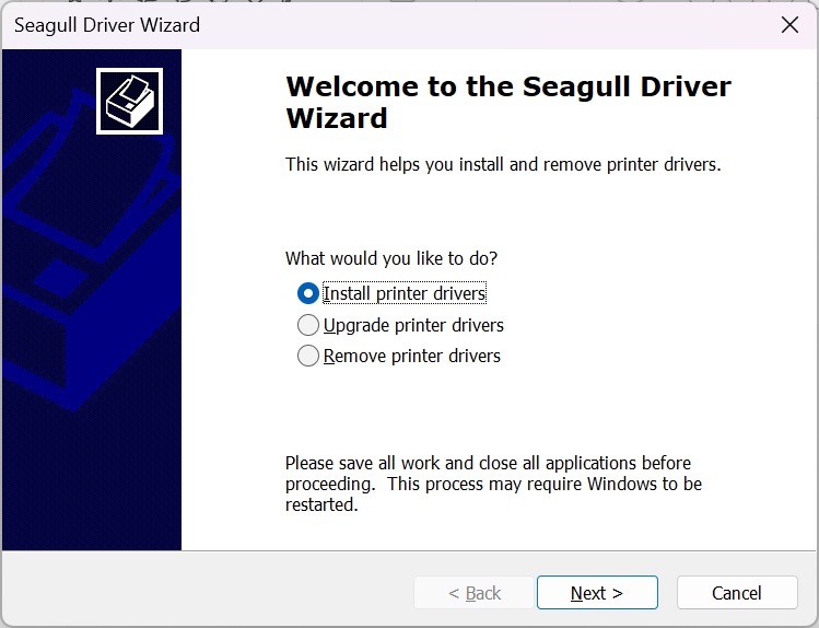 Bắt đầu quá trình cài đặt driver máy in Xprinter và PDIT
