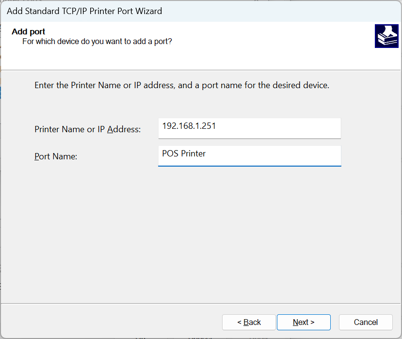 Thông số kết nối của cổng mạng.