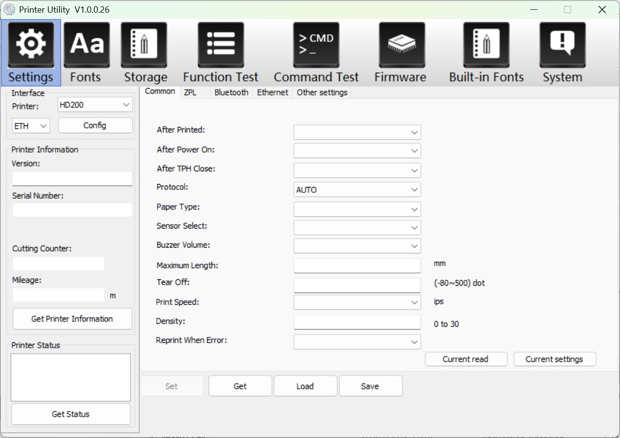 Công cụ cấu hình Máy in mã vạch HPRT