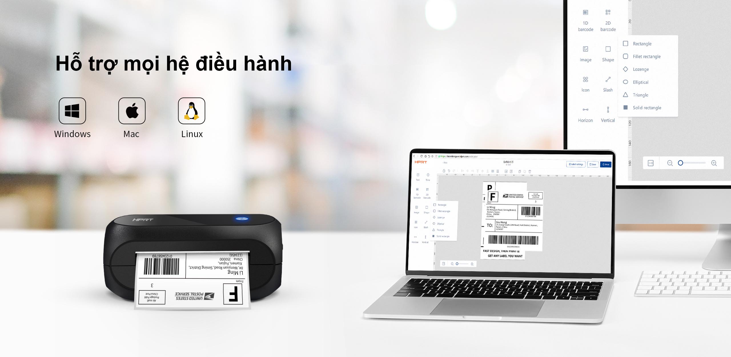 Cài đặt WiFi máy in HPRT SL43W qua app HereLabel