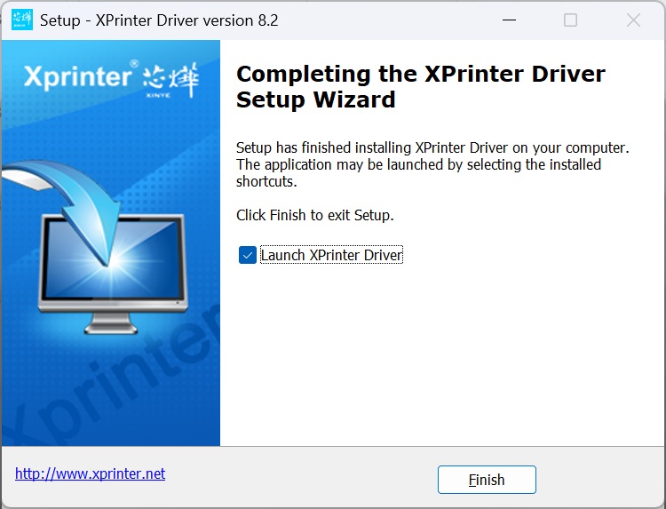 Hoàn tất xả nén driver xprinter